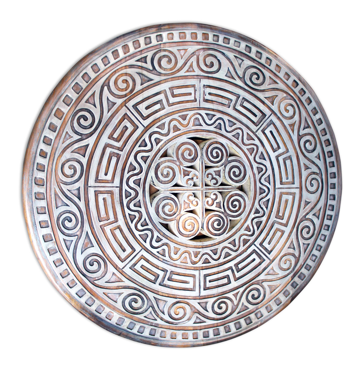 INBALI Burn White | Hand-carved teak wall art