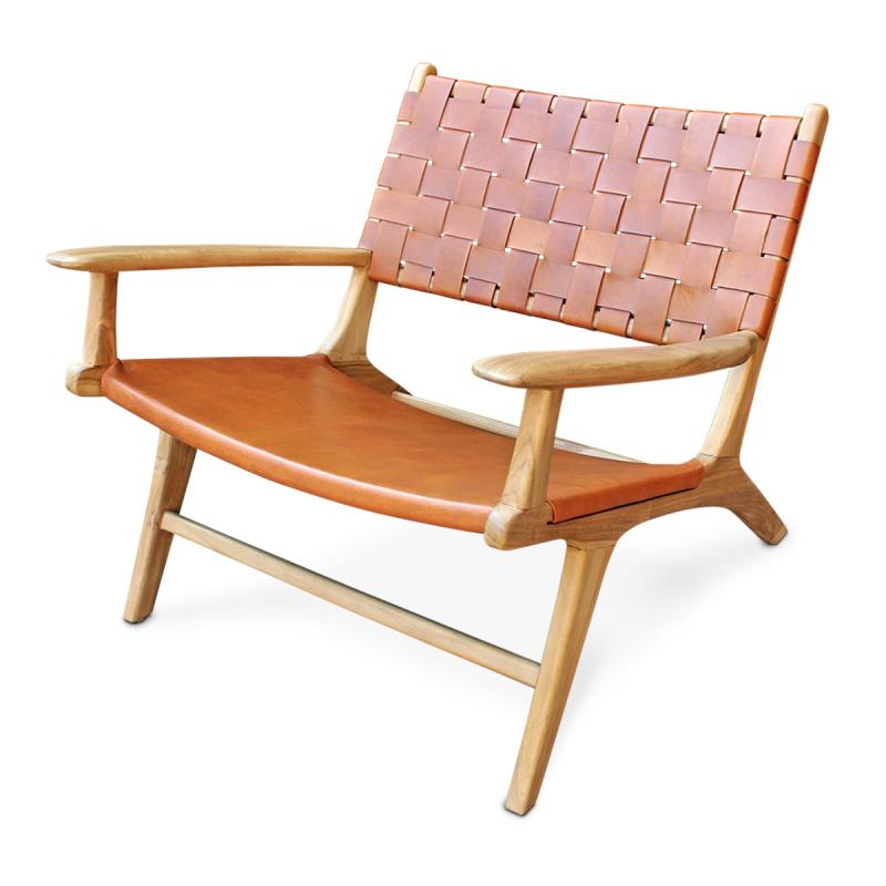 INBALI Utkatasana | Teak & leather lounger